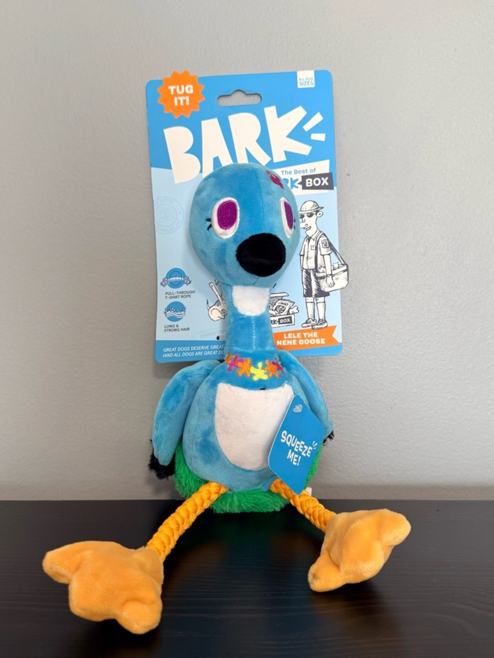 BARK Blue Plush Bird Dog Toy‎ | Lele the Nene Goose | Brand NEW